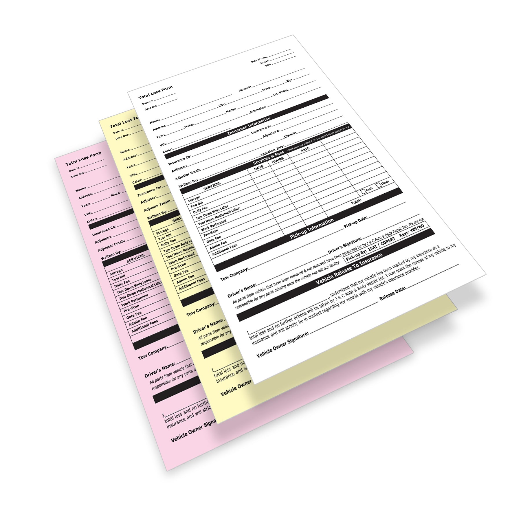 NCR Forms 8.5x11 | 3 Part 1:0 Black